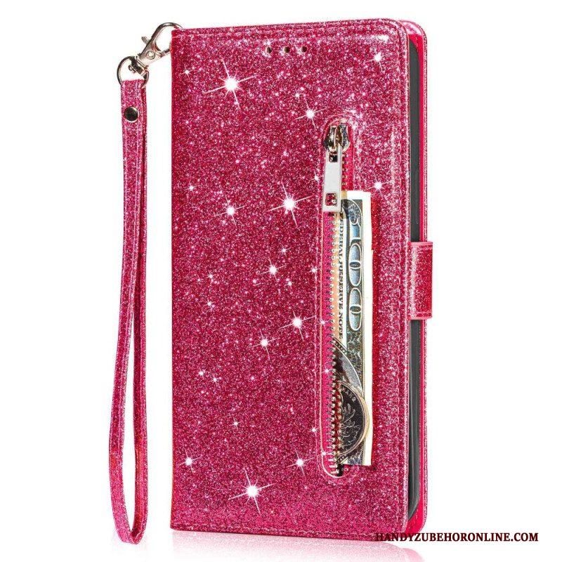 Folio-hoesje voor iPhone 14 Pro Pailletten Glitter Stijl