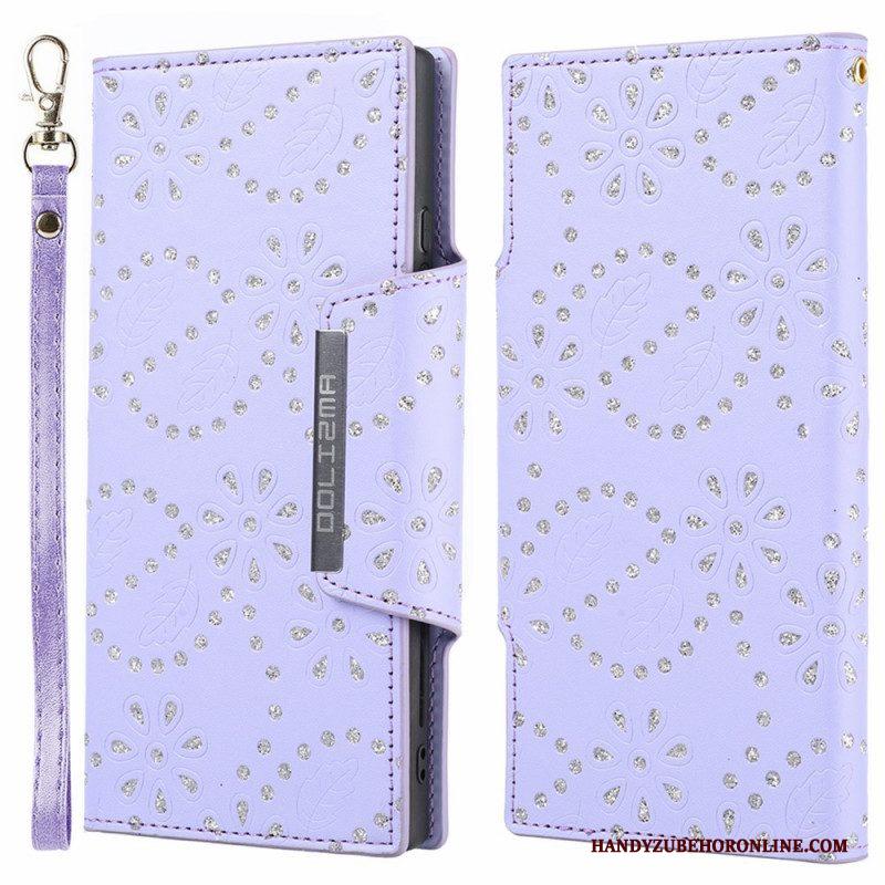 Hoesje Folio-hoesje voor Samsung Galaxy S22 5G Afneembare Diamanten