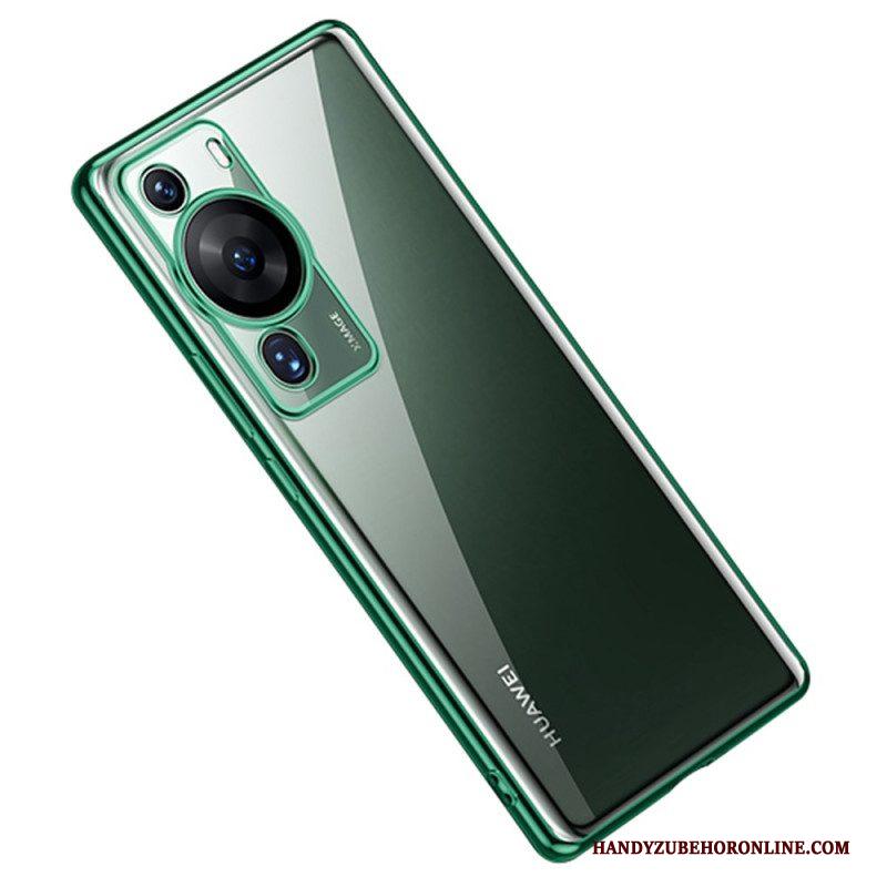 Hoesje voor Huawei P60 Pro Transparante Metalen Stijlranden Sulada