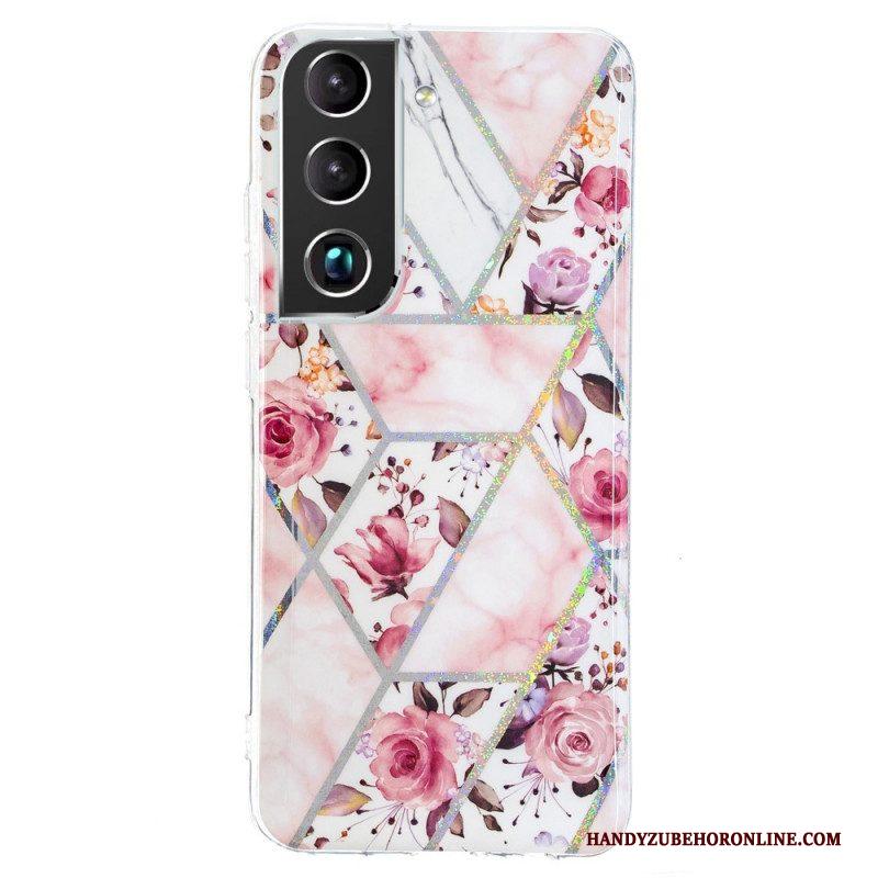 Hoesje voor Samsung Galaxy S22 5G Gemarmerde Bloemen