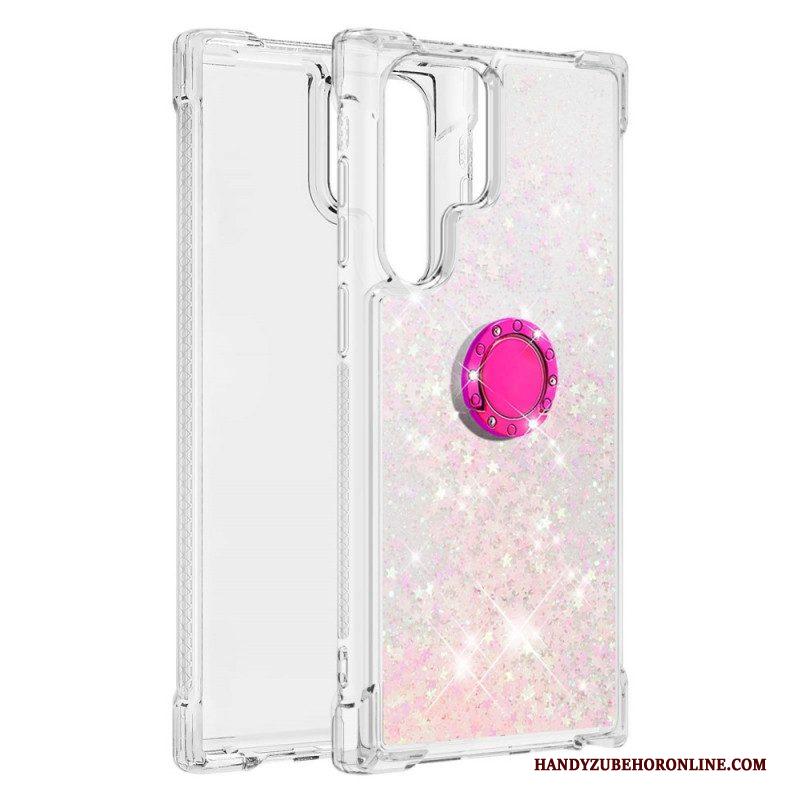 Hoesje voor Samsung Galaxy S22 Ultra 5G Glitter Ringbeugel