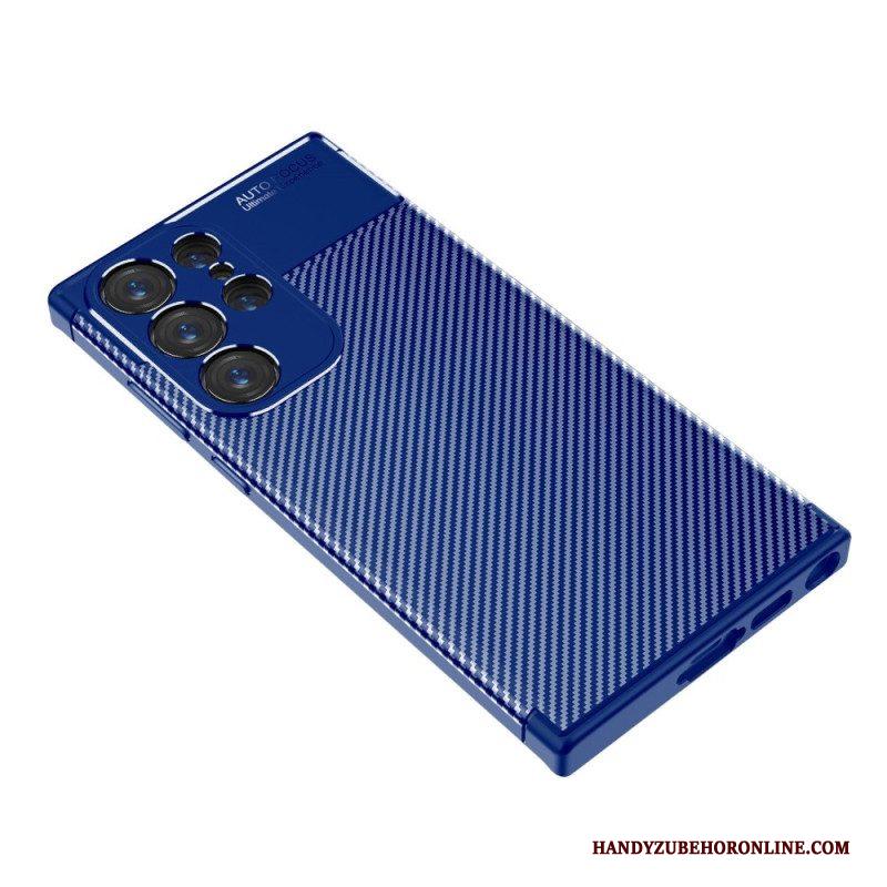 Hoesje voor Samsung Galaxy S23 Ultra 5G Flexibele Koolstofvezel