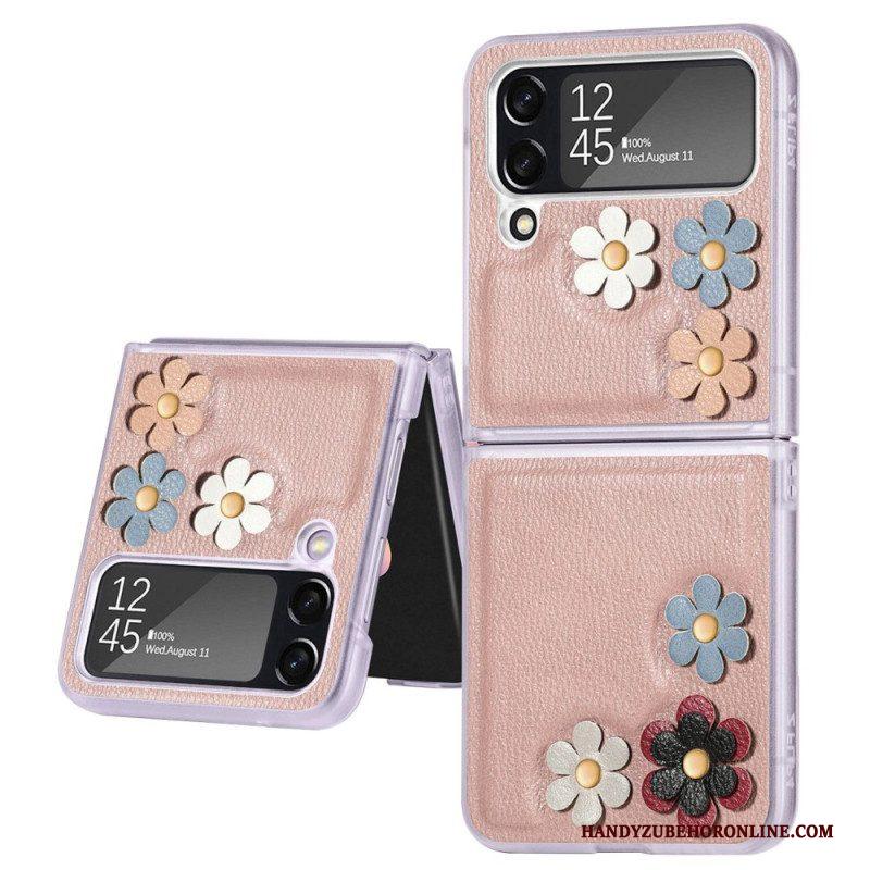 Hoesje voor Samsung Galaxy Z Flip 4 Folio-hoesje Bloemen Van Imitatieleer