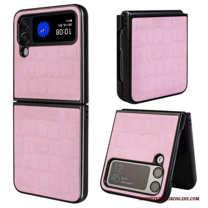 Hoesje voor Samsung Galaxy Z Flip 4 Folio-hoesje Krokodillenhuidstijl