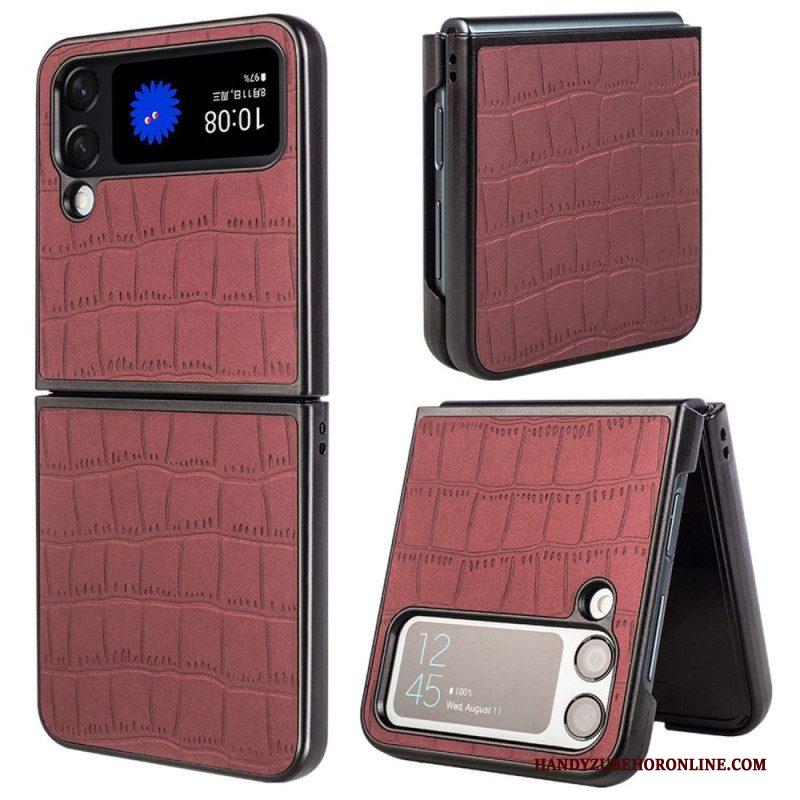 Hoesje voor Samsung Galaxy Z Flip 4 Folio-hoesje Krokodillenhuidstijl