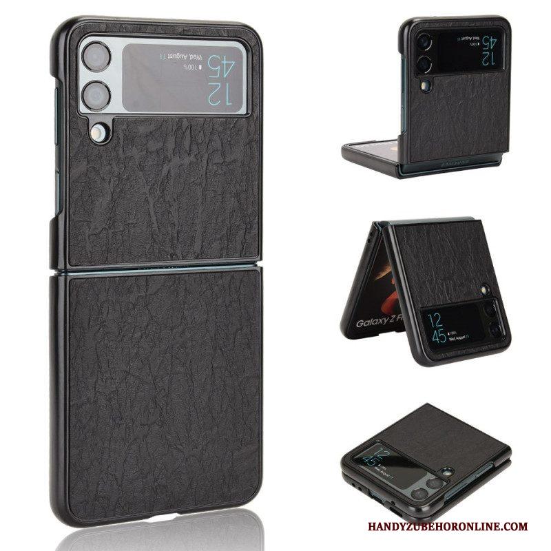 Hoesje voor Samsung Galaxy Z Flip 4 Folio-hoesje Leereffect Zachtheid