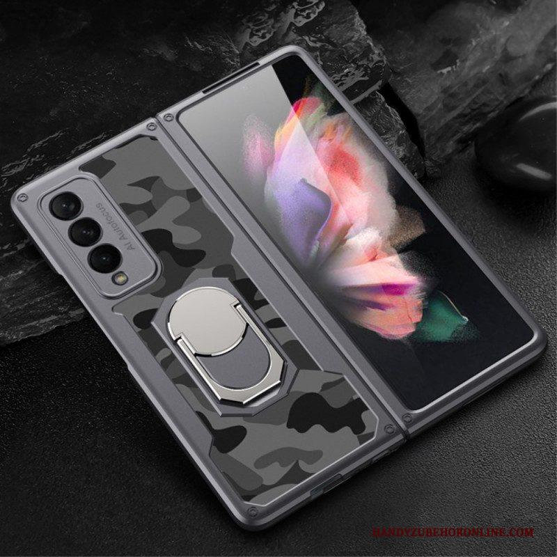 Hoesje voor Samsung Galaxy Z Fold 3 5G Camouflage Ring-steun Gkk