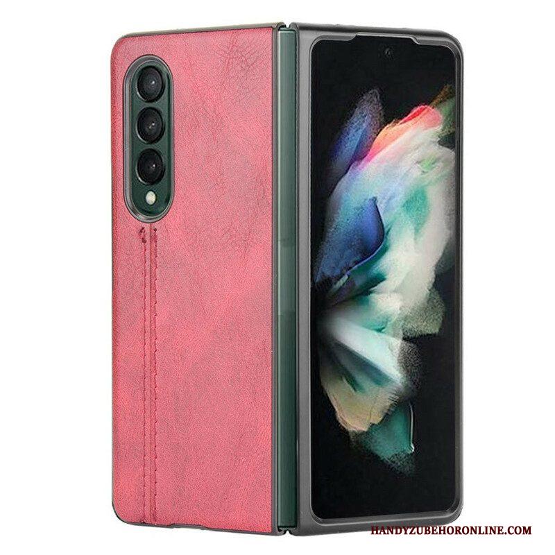 Hoesje voor Samsung Galaxy Z Fold 3 5G Couture-leereffect