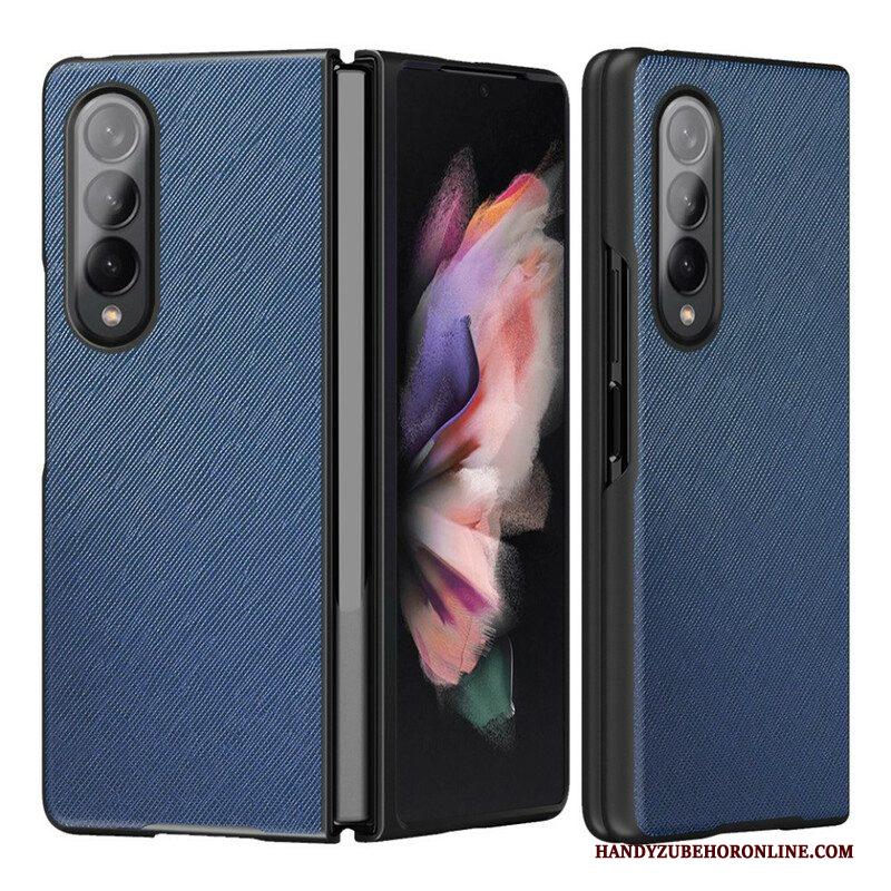 Hoesje voor Samsung Galaxy Z Fold 3 5G Getextureerd Leer