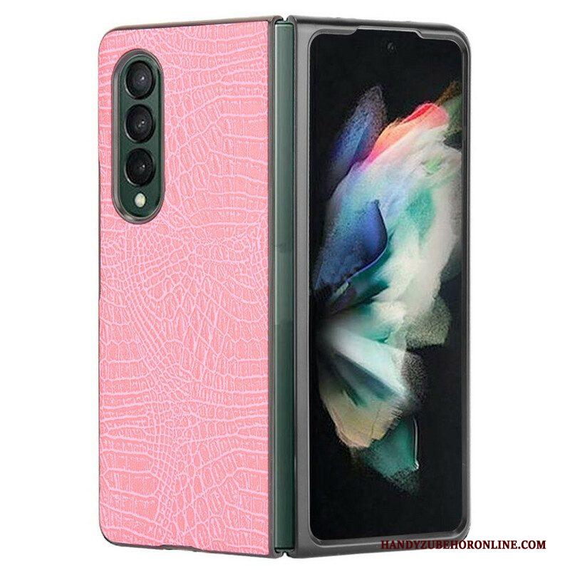 Hoesje voor Samsung Galaxy Z Fold 3 5G Imitatie Krokodillenleer