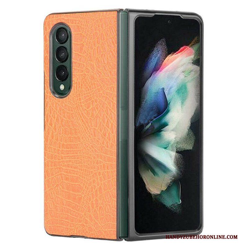 Hoesje voor Samsung Galaxy Z Fold 3 5G Imitatie Krokodillenleer