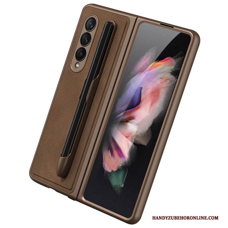 Hoesje voor Samsung Galaxy Z Fold 3 5G Stylushouder Met Leereffect Gkk