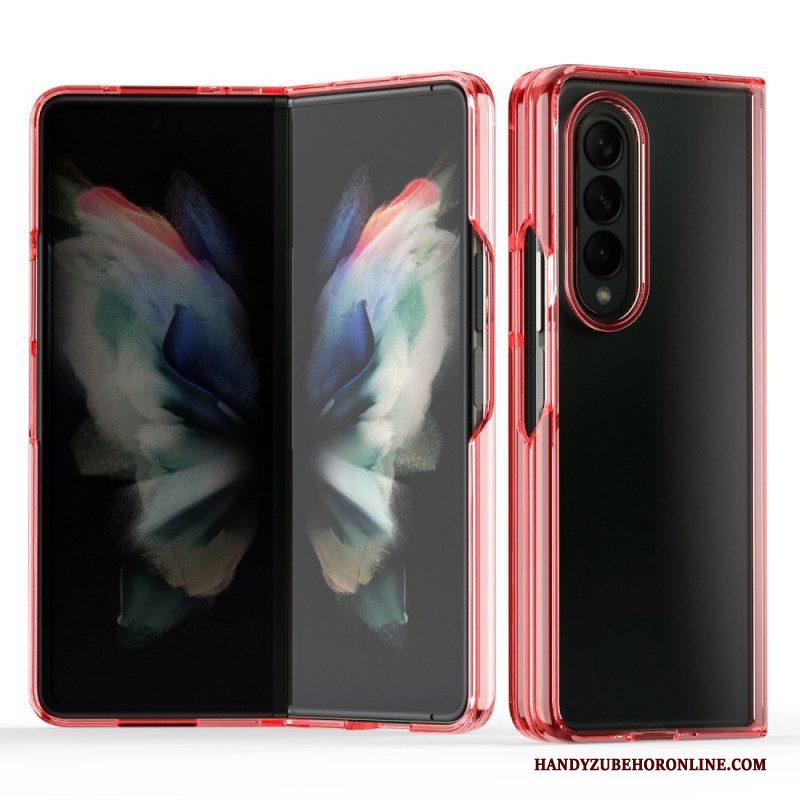 Hoesje voor Samsung Galaxy Z Fold 3 5G Transparant Gekleurde Randen