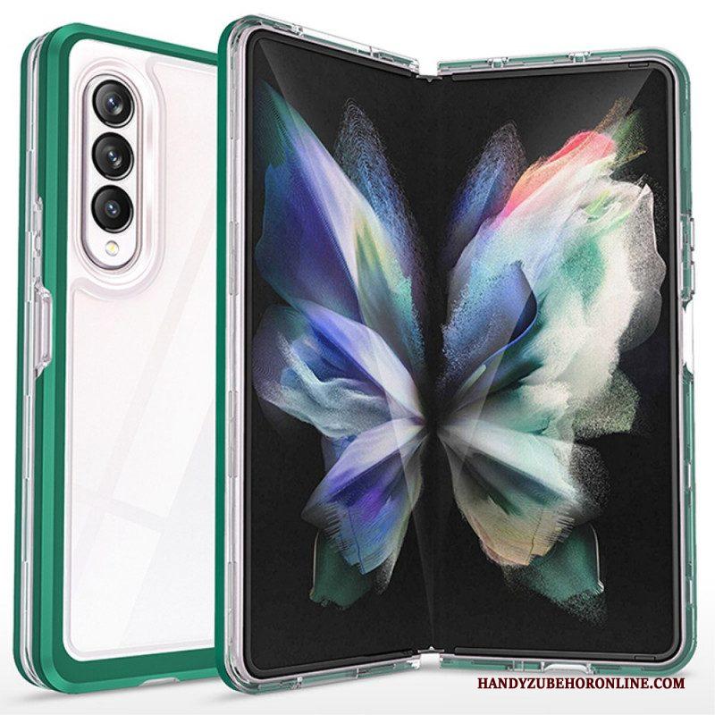 Hoesje voor Samsung Galaxy Z Fold 3 5G Transparante Hybride Gekleurde Randen