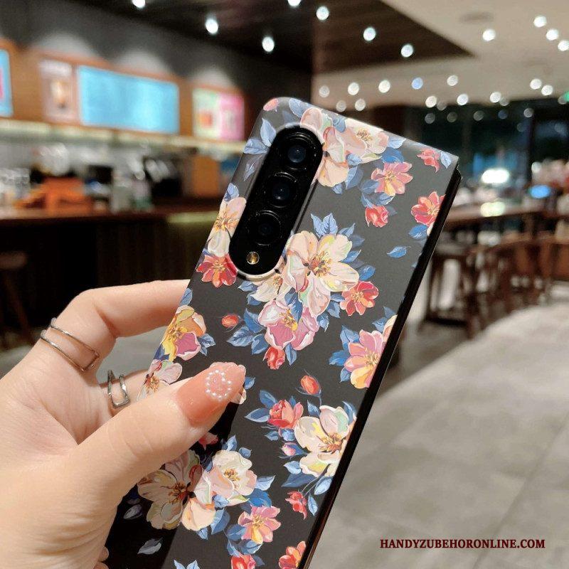 Hoesje voor Samsung Galaxy Z Fold 4 Bloemen Behang