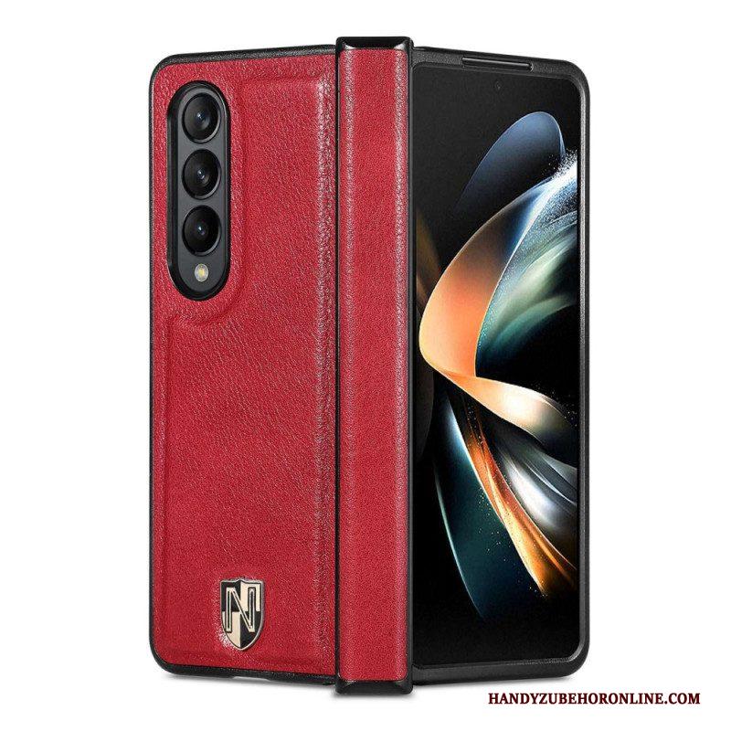 Hoesje voor Samsung Galaxy Z Fold 4 Caseno Leren Patch