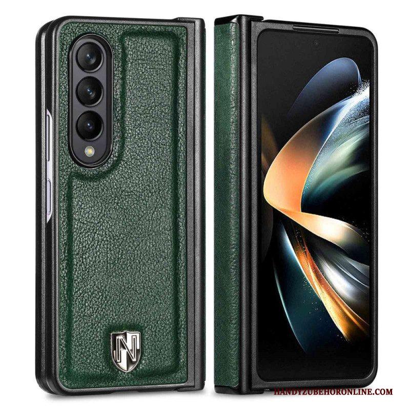 Hoesje voor Samsung Galaxy Z Fold 4 Caseno Leren Patch