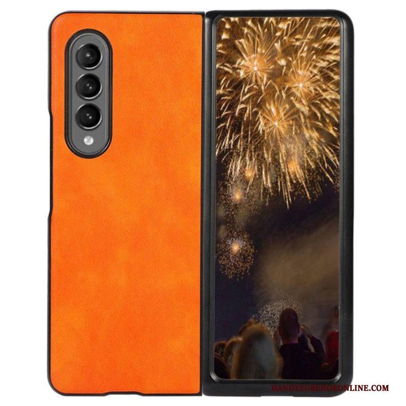 Hoesje voor Samsung Galaxy Z Fold 4 Klassiek Kunstleer