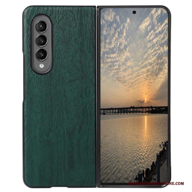 Hoesje voor Samsung Galaxy Z Fold 4 Kunstleer Houtstructuur