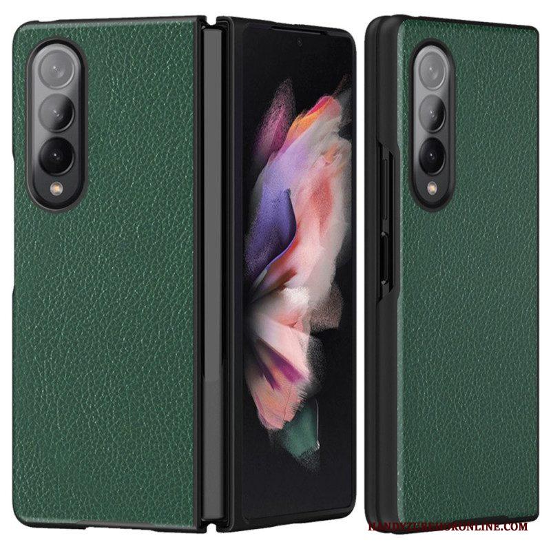 Hoesje voor Samsung Galaxy Z Fold 4 Lychee Gecoat Kunstleer