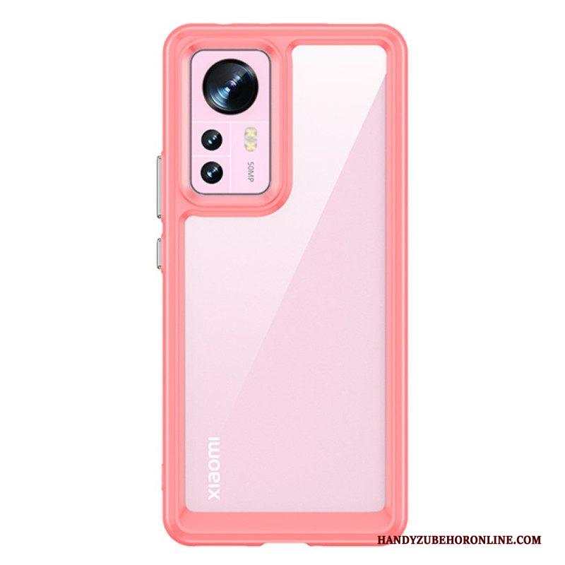 Hoesje voor Xiaomi 12 / 12X Transparant Met Gekleurde Contouren