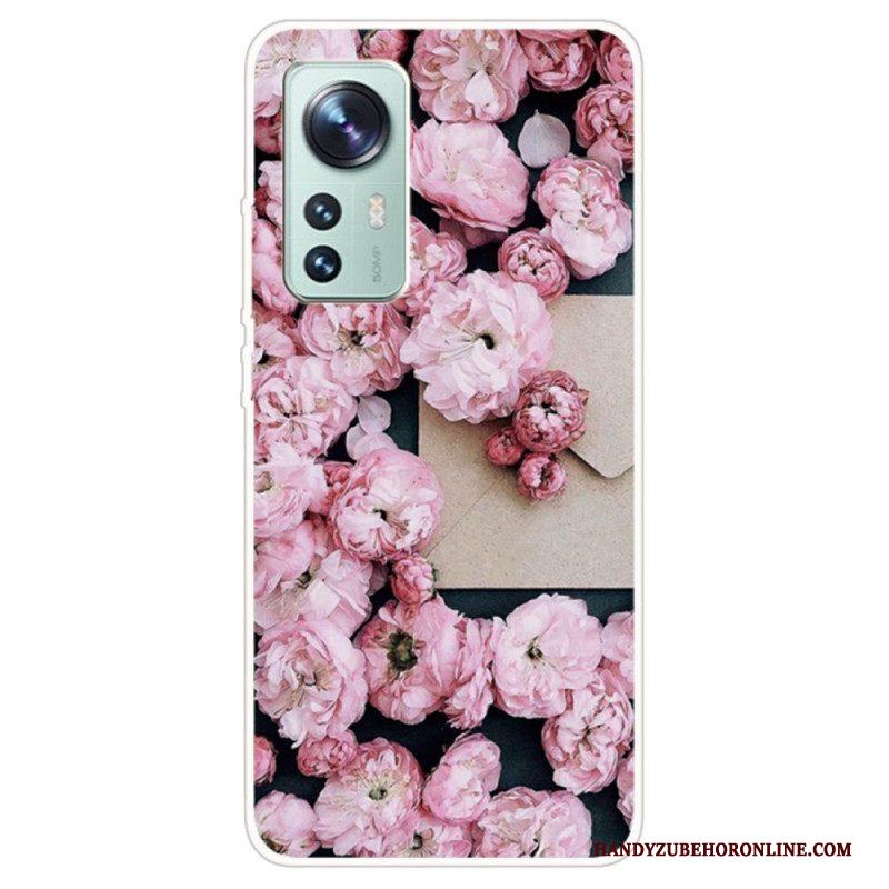 Hoesje voor Xiaomi 12 Pro Siliconen Bloemenvariatie