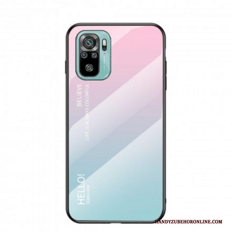 Hoesje voor Xiaomi Redmi Note 10 / 10S Gehard Glas Hallo