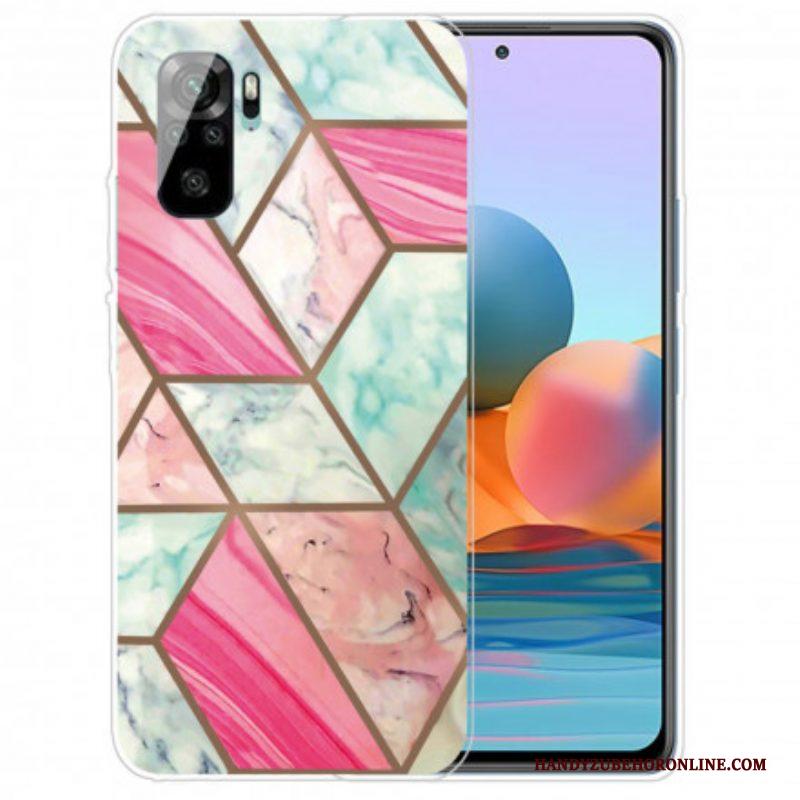 Hoesje voor Xiaomi Redmi Note 10 / 10S Marmer Met Intense Geometrie