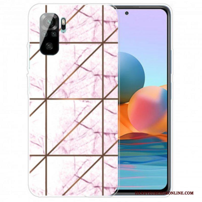 Hoesje voor Xiaomi Redmi Note 10 / 10S Marmer Met Intense Geometrie