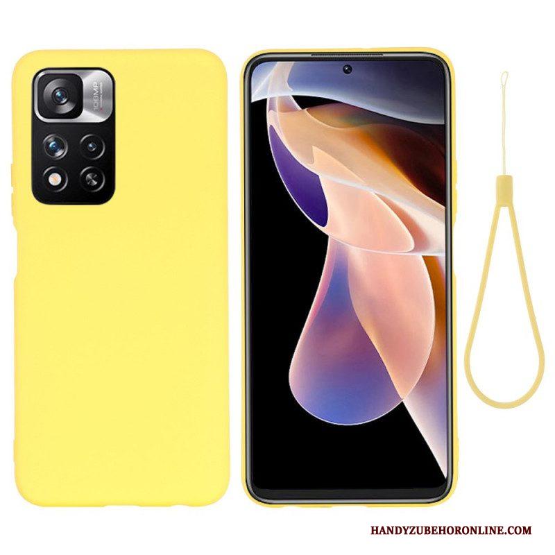 Hoesje voor Xiaomi Redmi Note 11 Pro Plus 5G Vloeibare Siliconen Met Lanyard