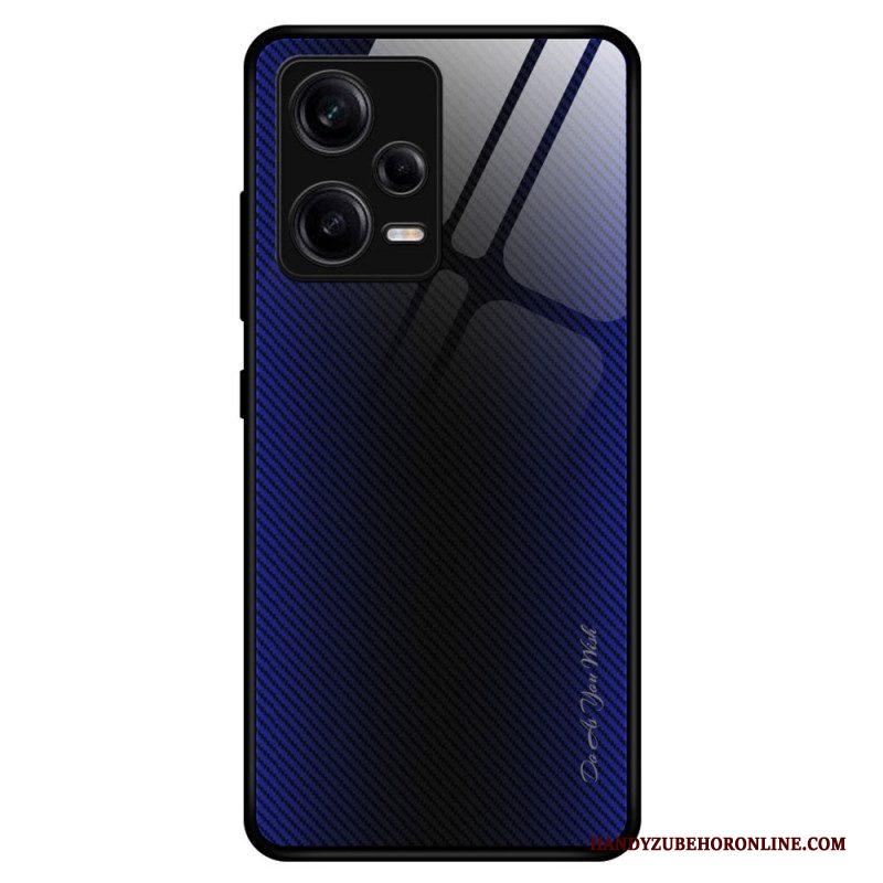 Hoesje voor Xiaomi Redmi Note 12 Pro Koolstofvezel Gehard Glas