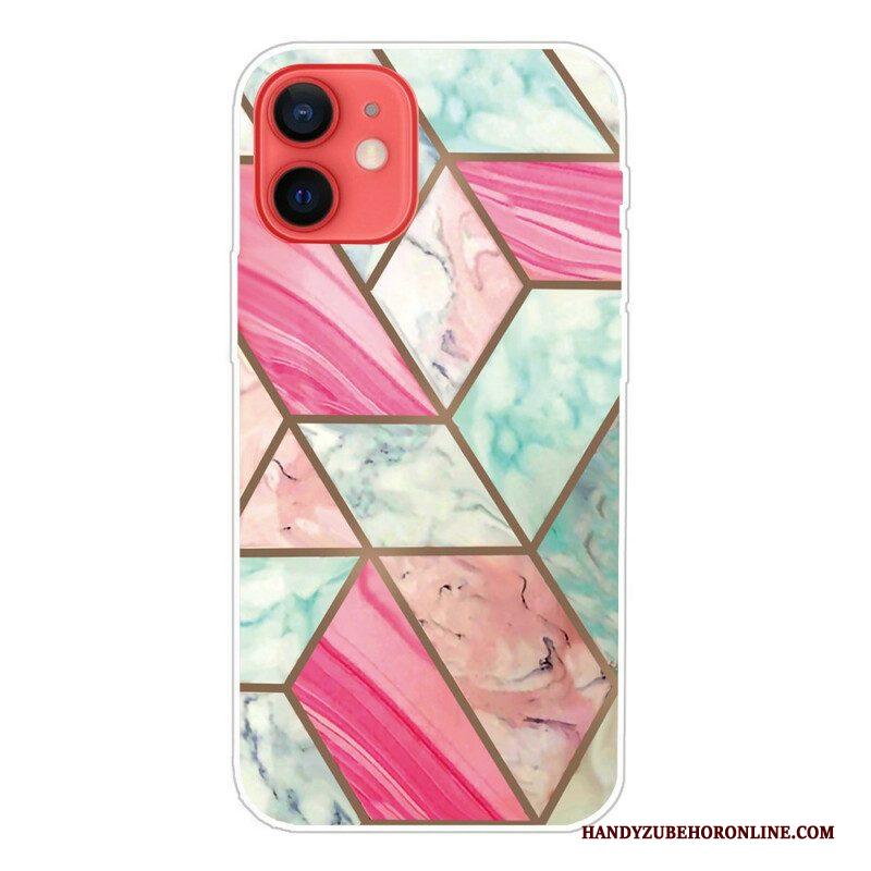 Hoesje voor iPhone 13 Mini Variabel Geometrisch Marmer