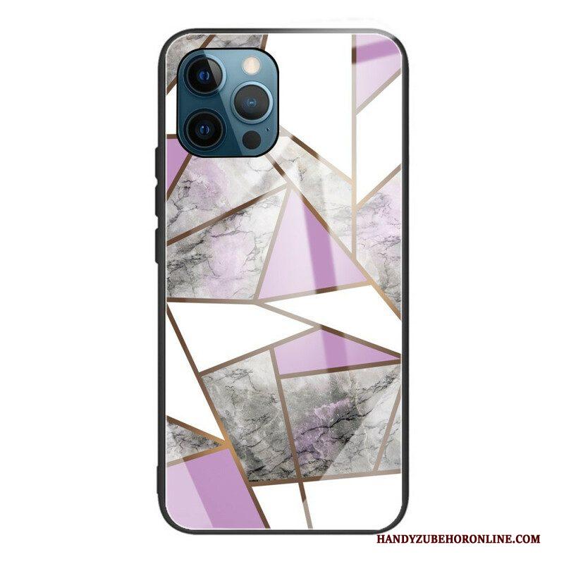 Hoesje voor iPhone 13 Pro Geometrie Marmer Gehard Glas