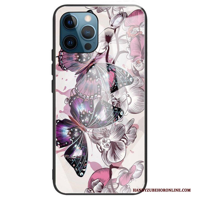 Hoesje voor iPhone 14 Pro Max Vlinders Van Gehard Glas