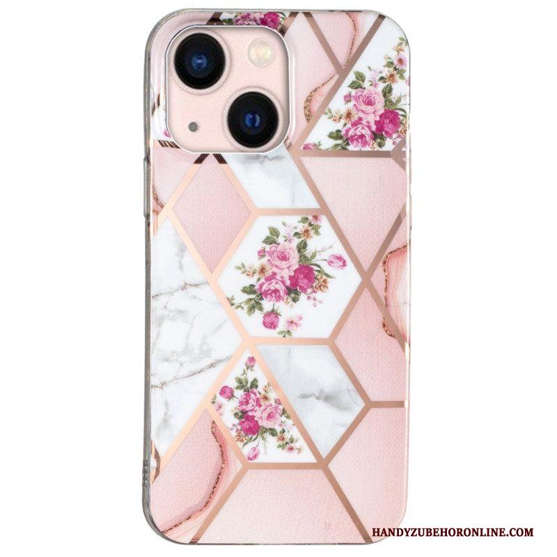 Hoesje voor iPhone 15 Plus Bloemenmarmer