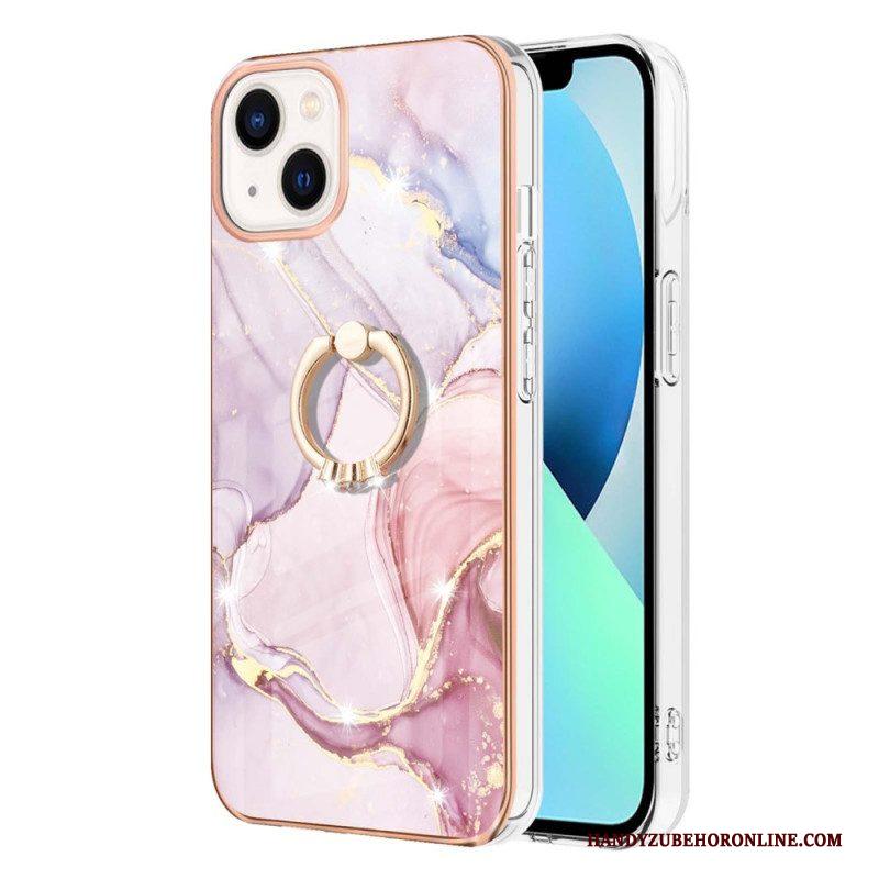 Hoesje voor iPhone 15 Plus Marmeren Stijl Met Steunring