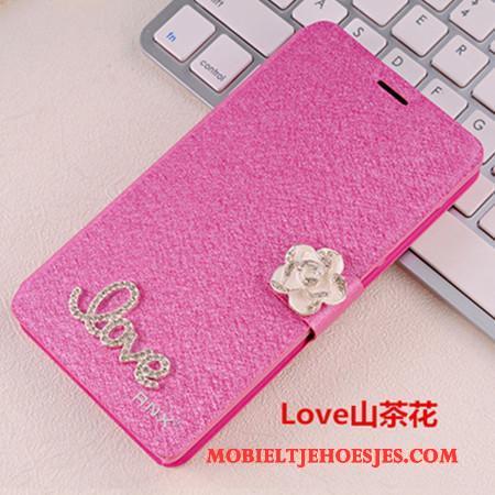 Huawei G9 Plus Met Strass Clamshell Hoesje Telefoon Leren Etui Anti-fall Bescherming Lichtblauw