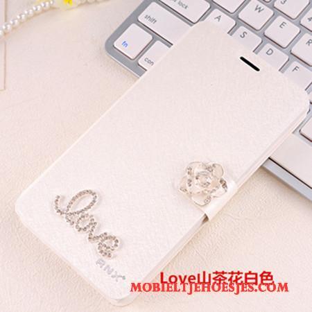 Huawei G9 Plus Met Strass Clamshell Hoesje Telefoon Leren Etui Anti-fall Bescherming Lichtblauw