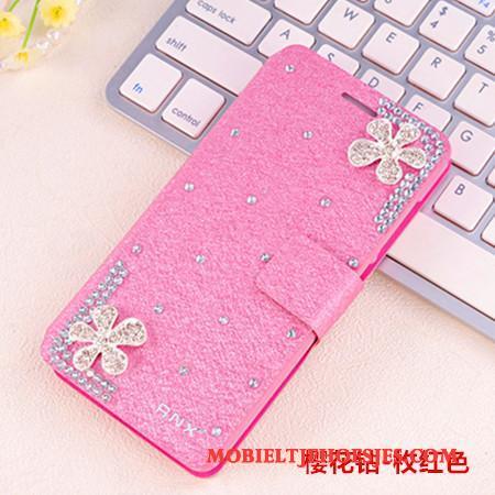 Huawei G9 Plus Met Strass Clamshell Hoesje Telefoon Leren Etui Anti-fall Bescherming Lichtblauw