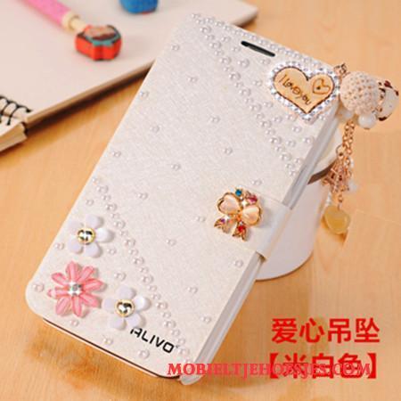 Huawei G9 Plus Met Strass Clamshell Hoesje Telefoon Leren Etui Anti-fall Bescherming Lichtblauw