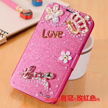 Huawei G9 Plus Met Strass Clamshell Hoesje Telefoon Leren Etui Anti-fall Bescherming Lichtblauw