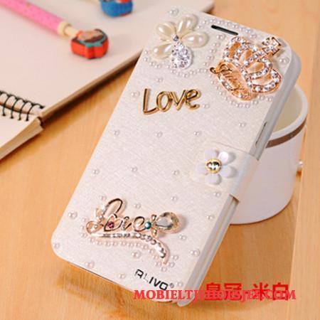 Huawei G9 Plus Met Strass Clamshell Hoesje Telefoon Leren Etui Anti-fall Bescherming Lichtblauw