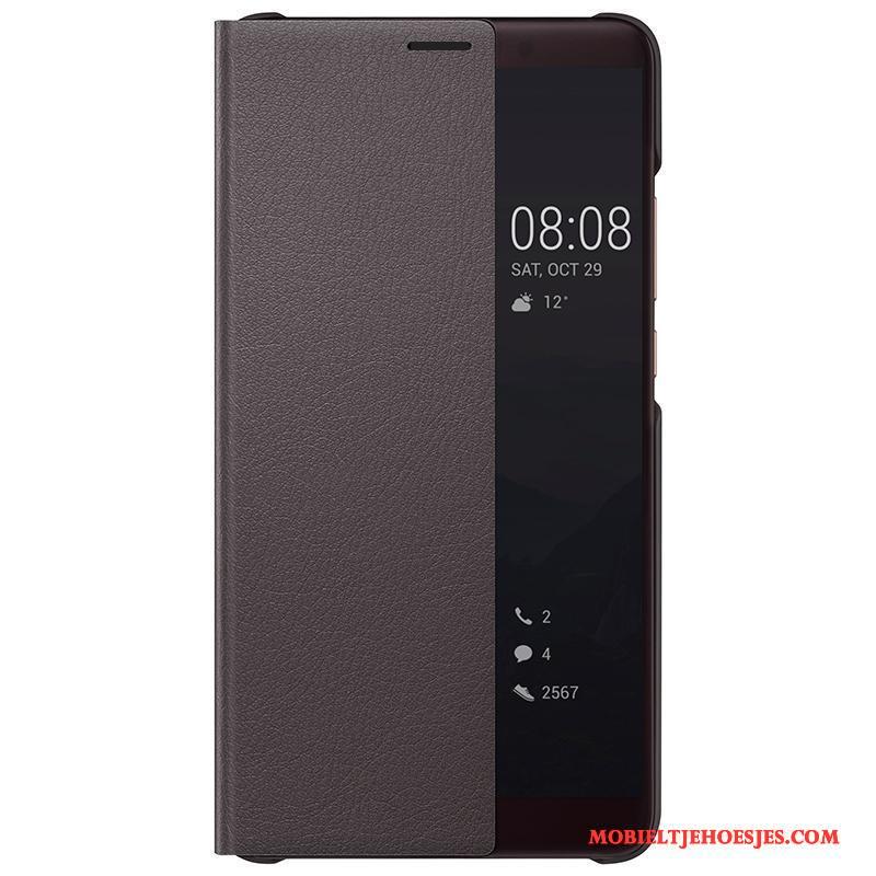 Huawei Mate 10 Clamshell Hoesje Telefoon Bescherming Leren Etui Roze