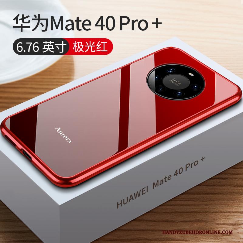 Huawei Mate 40 Pro+ Glas Hoesje Rood Nieuw Dun Telefoon Net Red