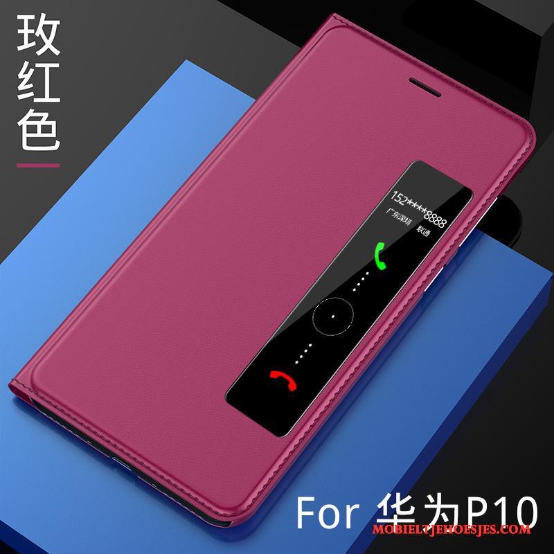 Huawei P10 Hoes Bescherming Folio Anti-fall Hoesje Telefoon Roze Trend