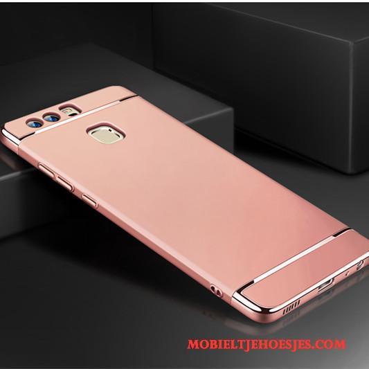 Huawei P9 Plus Hard Hoesje Telefoon Bescherming Pu All Inclusive Zilver