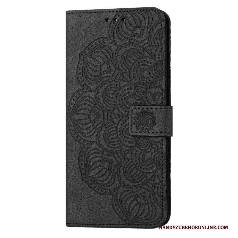 Leren Hoesje voor Samsung Galaxy S23 Plus 5G Met Ketting Strakke Mandala