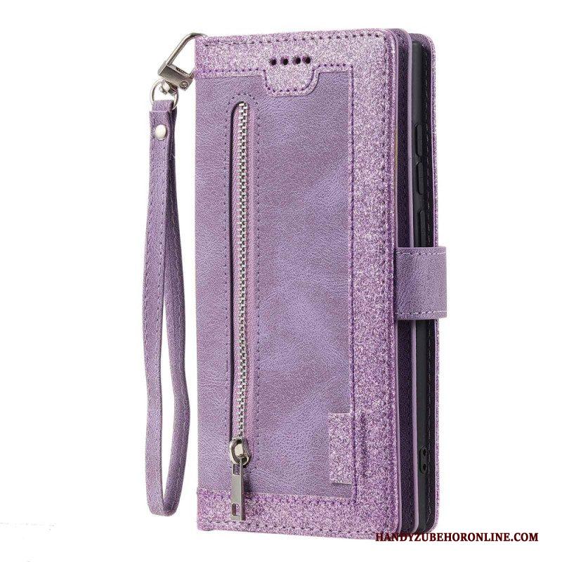 Leren Hoesje voor Samsung Galaxy S23 Ultra 5G Portemonnee Leren Portemonnee & Lanyard