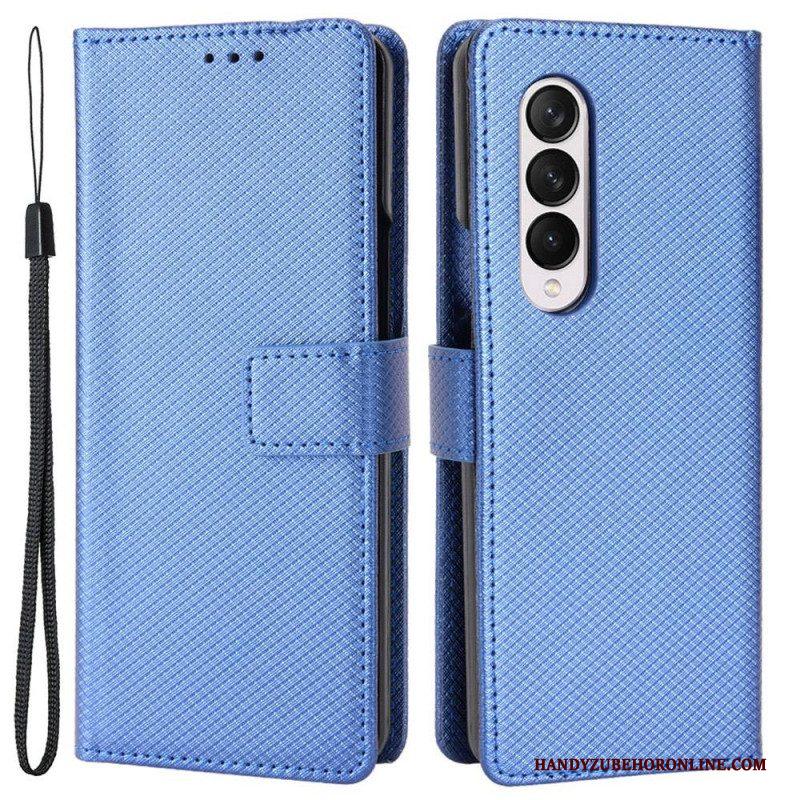 Leren Hoesje voor Samsung Galaxy Z Fold 4 Met Ketting Diamanten Band