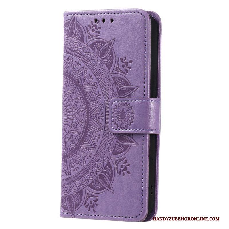 Leren Hoesje voor Xiaomi 13 Lite Mandala Zon Met Lanyard